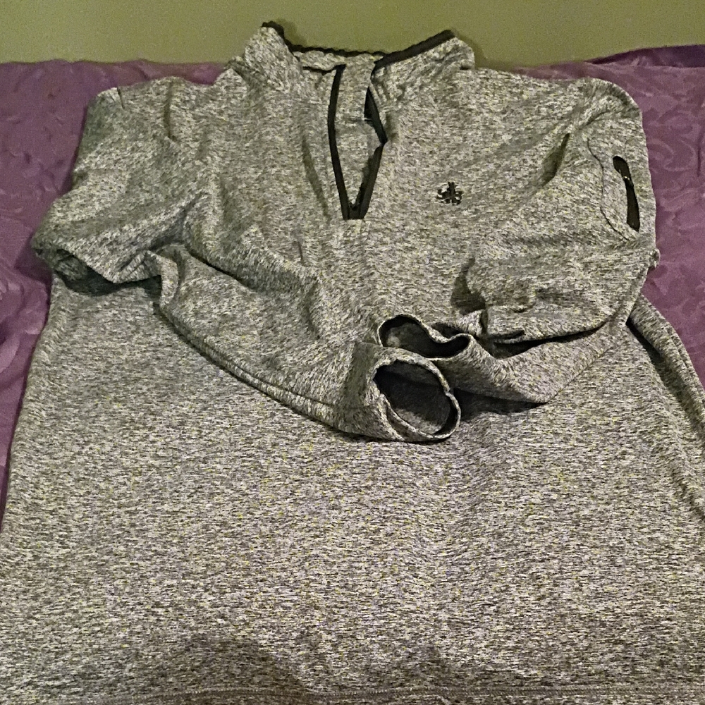 Men's Heather Gray Zip-Up Sweater